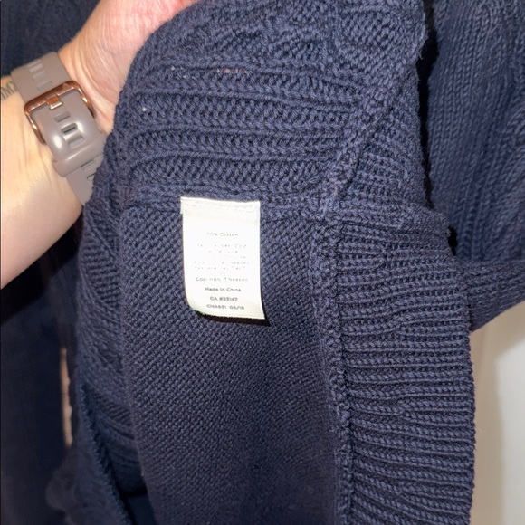 Talbots Navy Cable Knit Turtleneck Sweater - Picture 3 of 6